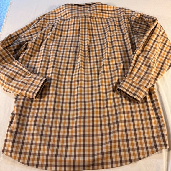 JOS A BANK Traveler's Gingham Check Button‎ Down Shirt Mens L Brown Tan White - Picture 14 of 14